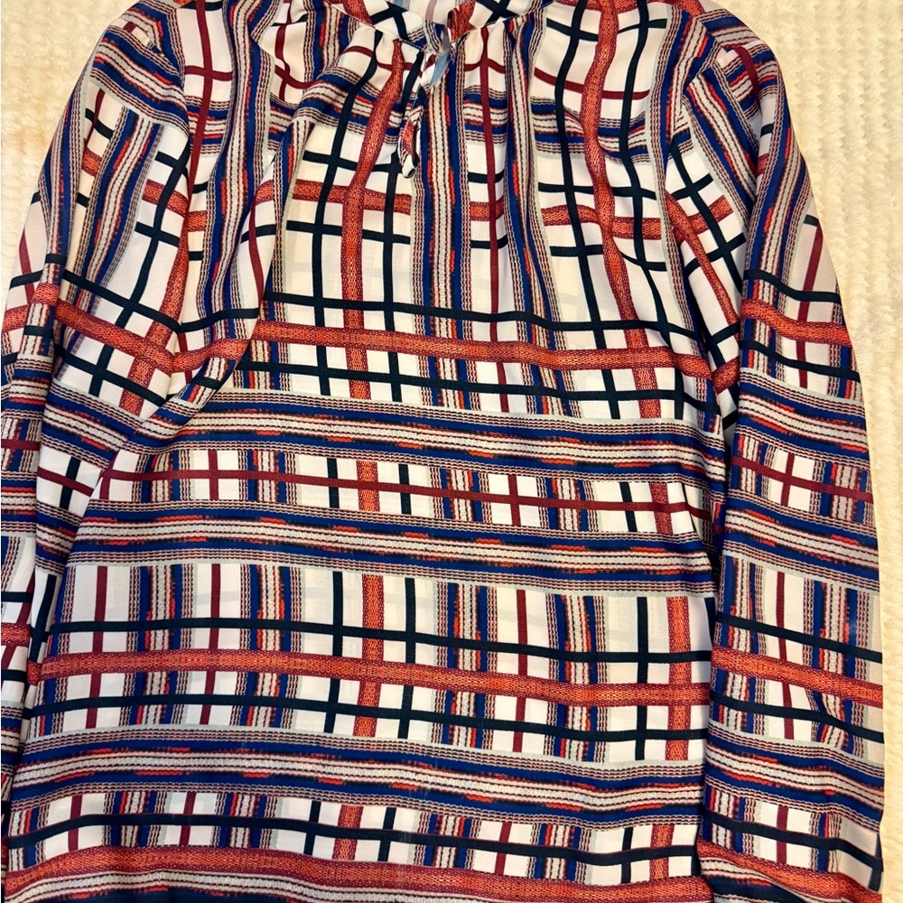 Cremuiex Plaid Women's Top - Red, Blue, White